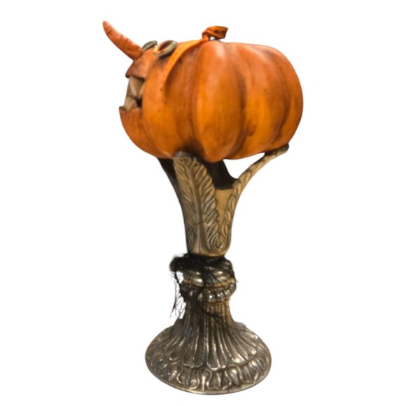 Halloween JOL Pumpkin OOAK Creepy Sculpture Jack O Lantern Teeth Assemblage Art - Picture 7 of 16